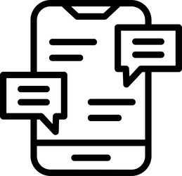 text message linear style icon design vector image
