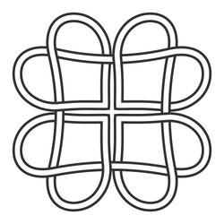 Pattern intertwined hearts knot weaving Royalty Free Vector