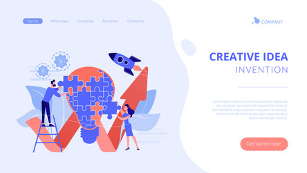 Creative idea concept landing page vector