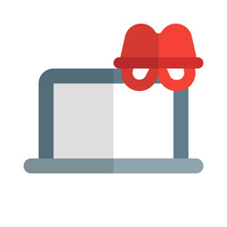 hacker tapping into laptop for personal data vector image