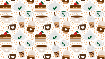 seamless repeating pattern with drinks vector image