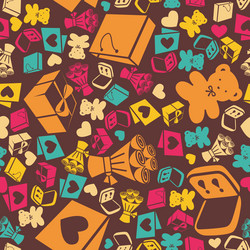 seamless texture with different elements vector image