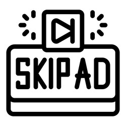 skip ad button with arrow is appearing for video vector image
