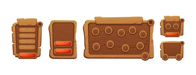 Template for game design wooden boards vector