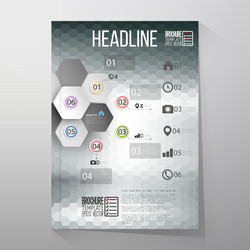 abstract hexagonal infographic pattern brochure vector image