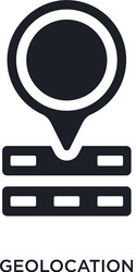 black geolocation isolated icon simple element vector image