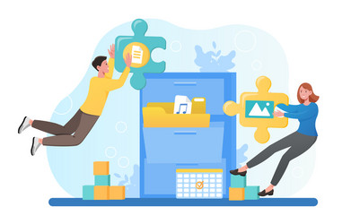 File Management & Data Search vector image