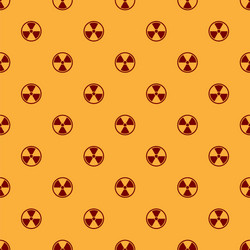 red radioactive icon isolated seamless pattern vector image