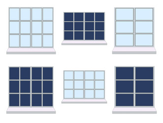 Set of various window compositions vector