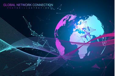big data complex world globe graphic abstract vector image