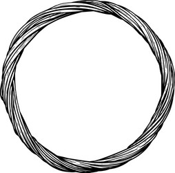 Twisted rope circle - round frame with knots Vector Image