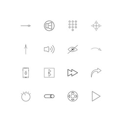 buttons linear thin icons set outlined simple vector image