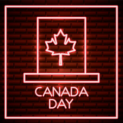 canada day neon vector