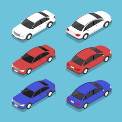 Car accidents isometric set Royalty Free Vector Image