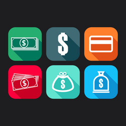 flat icons for web and mobile applications vector image