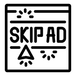skip ad button clicking with cursor representing vector image