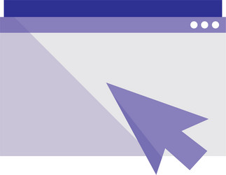 template webpage with arrow pointer vector image