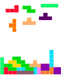 Tetris bricks pieces total set for game Royalty Free Vector