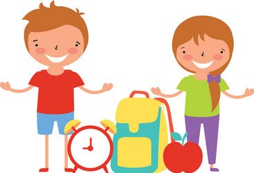 School kids with abc Royalty Free Vector Image