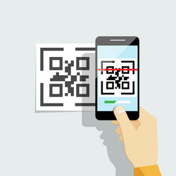 capture qr code on mobile phone vector