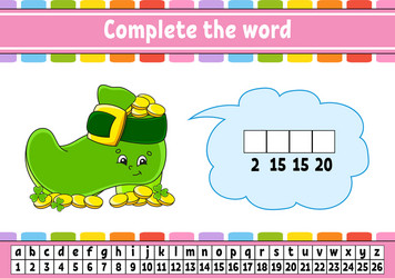 complete words cipher code leprechaun boot vector image