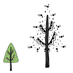 Connect the Dots Tree Game vector image