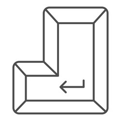 enter key thin line icon button vector image