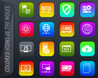 internet server network icons set vector image