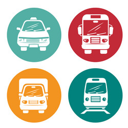 means of transport icons vector