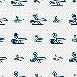 scissors icon sign seamless pattern with geometric vector image