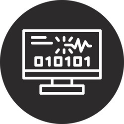 byte spark inverted circle black vector image