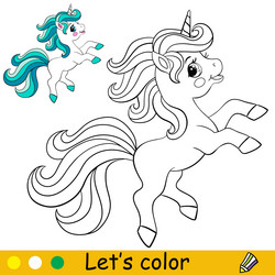 pony coloring book, little pony coloring book for kids, template, vector  illustration, line 25659996 Vector Art at Vecteezy