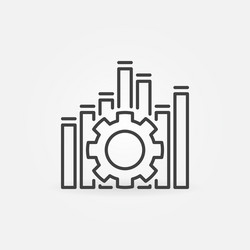 Neural network cog wheel concept colored icon Vector Image