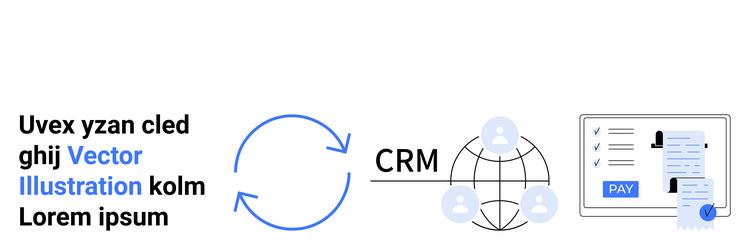 crm workflow with circular arrows global vector image
