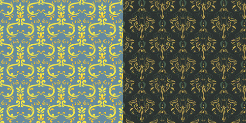 damask vintage seamless pattern background vector image