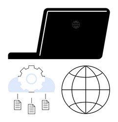 global network and cloud data synchronization vector image
