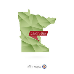 Green gradient low poly map minnesota vector