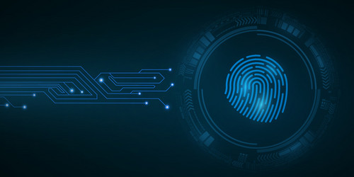 high-tech fingerprint for computer system security vector image