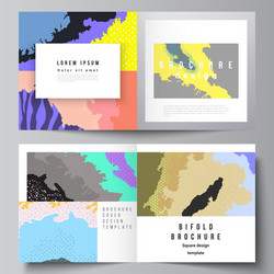 Layout two covers templates for square vector