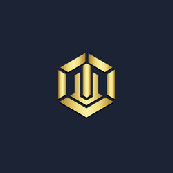 Shape line geometry rhombus gold logo Royalty Free Vector