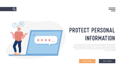 user forgot password website landing page vector