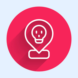white line radioactive in location icon isolated vector image