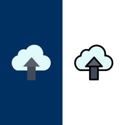 arrow upload up cloud icons flat and line filled vector image