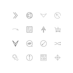 buttons linear thin icons set outlined simple vector image