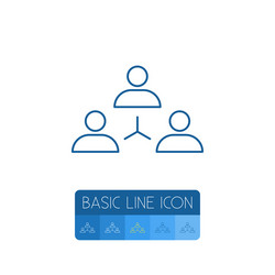 isolated unity outline networking element vector image