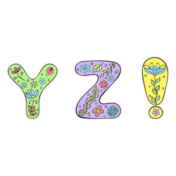 Alphabet on white background Royalty Free Vector Image