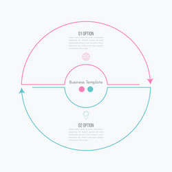 Line Chart with Two Steps - Minimalist Infographic vector image