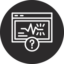 quiz spark inverted circle black vector image