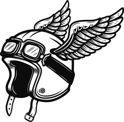 Racer Helmet with Wings Vector Image