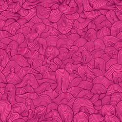 Raspberry pink colored abstract wavy doodle vector